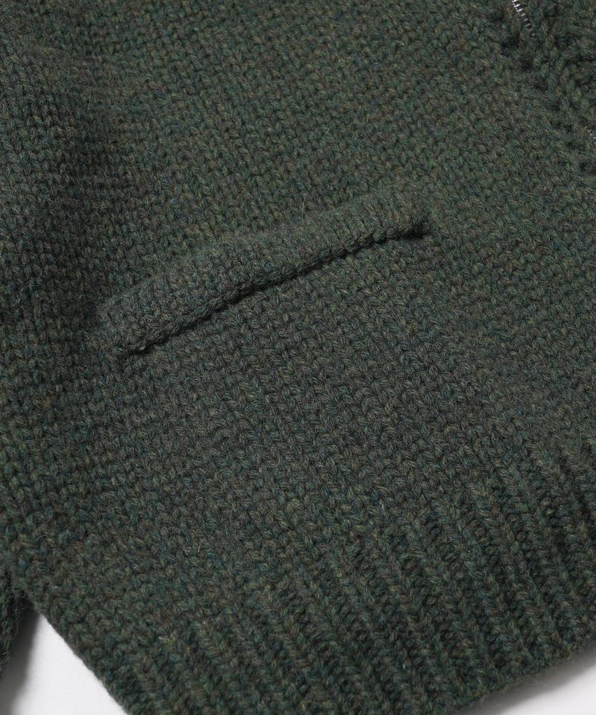 Frizmworks Heavy Cowichan Zip Up Cardigan _ Forest Green