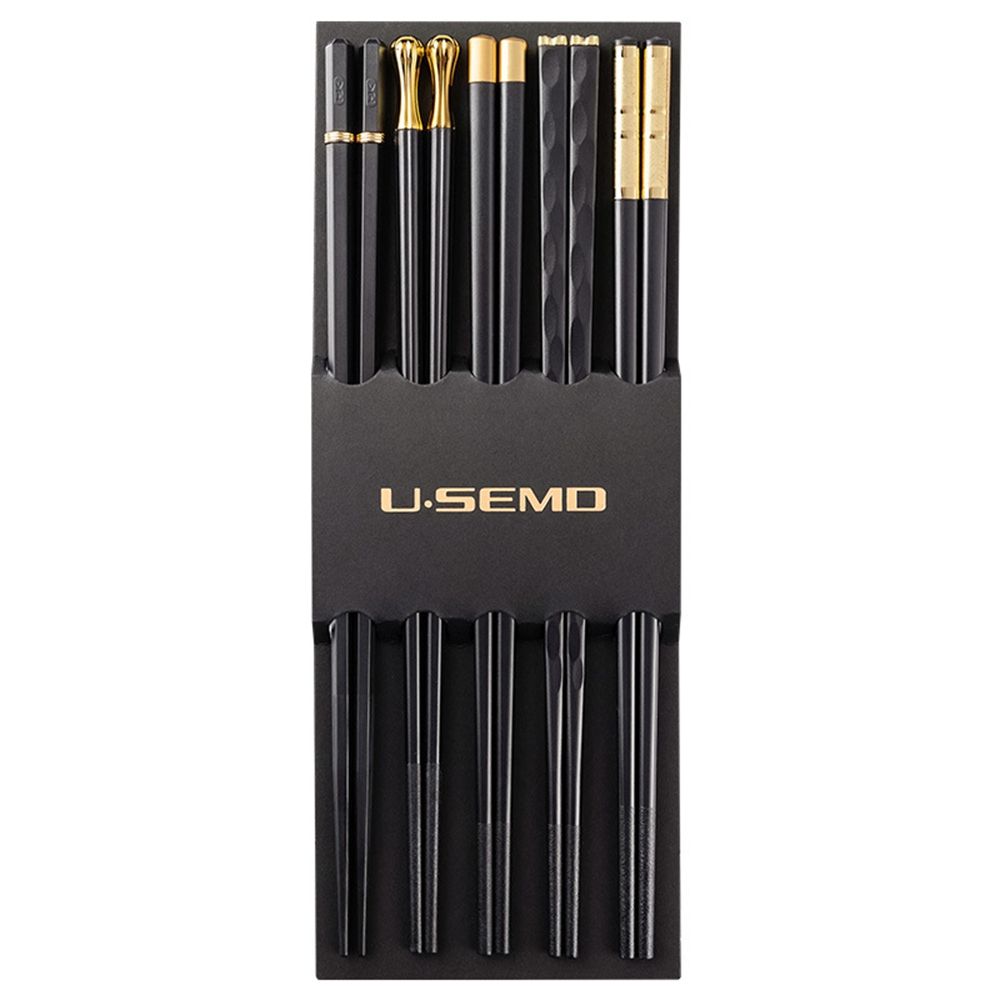 

Portable Healthy Dinning Japanese Non-Slip Kitchen Tool Zinc Zinc Alloy Chopsticks Sushi Chopsticks Tableware чёрный