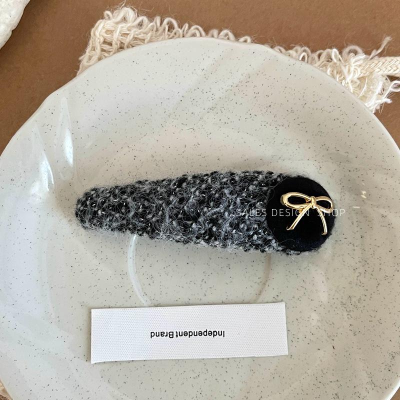 קליפס שיער צמר רטרו פנינים וקשת – קליפס צד BB אופנתי יוקרתי