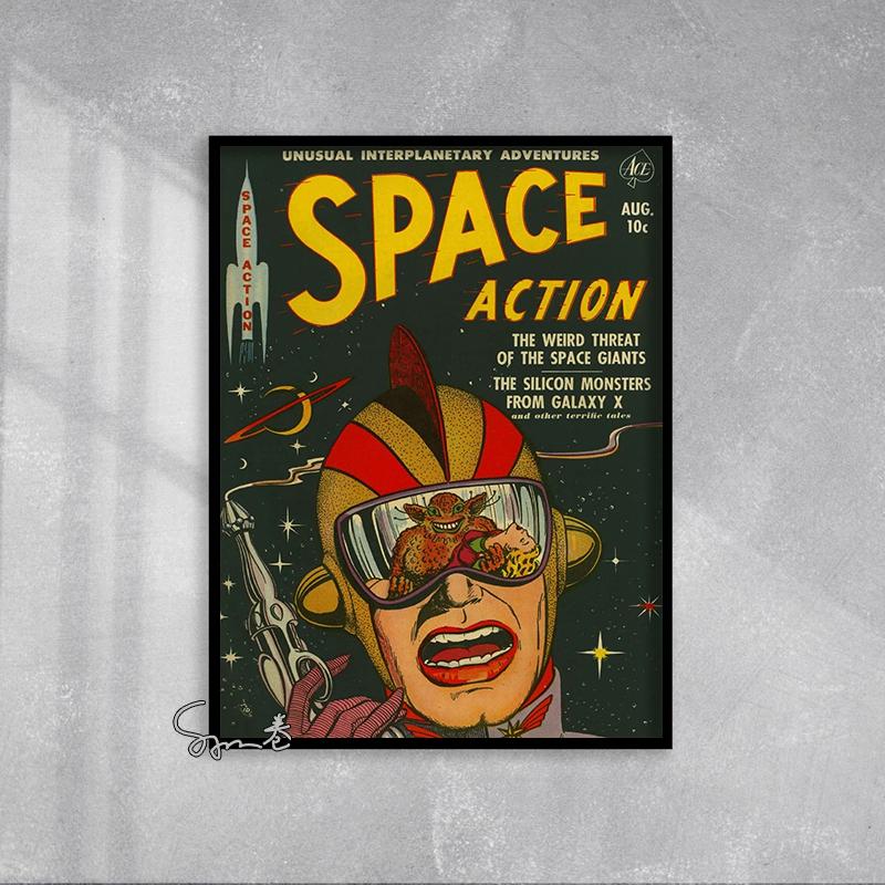 

Винтажные обложки для комиксов, плакаты, принты на холсте, странные миры, космический декор для стен, ретро 90-е, украшение на стену для магазина комиксов 40X50cm Unframed