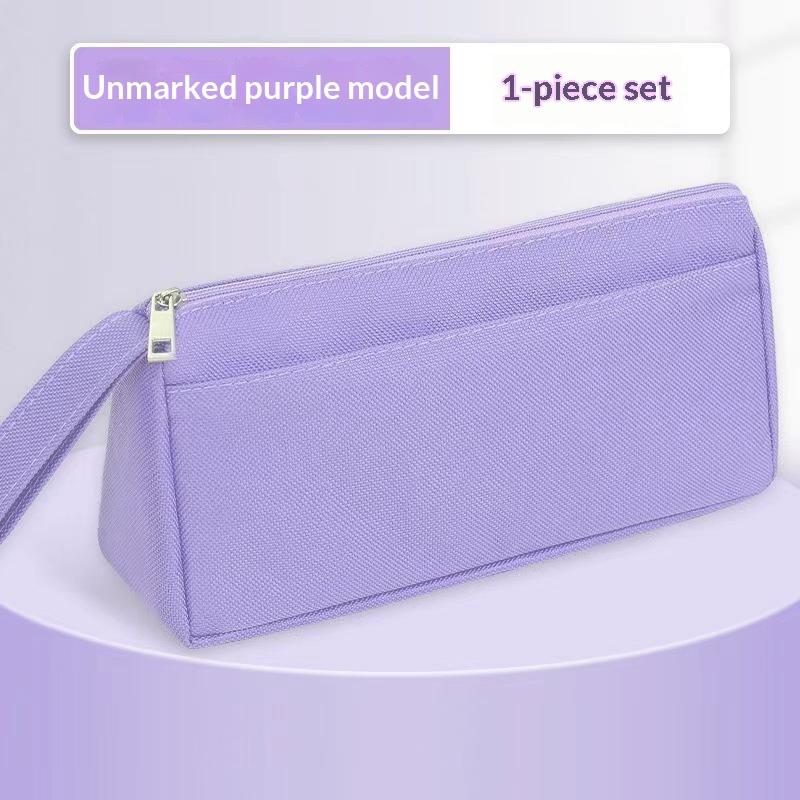 Durable Canvas Pencil Case With Large Storage Pocket Smooth Metal Zipper For School Student Stationery Storage