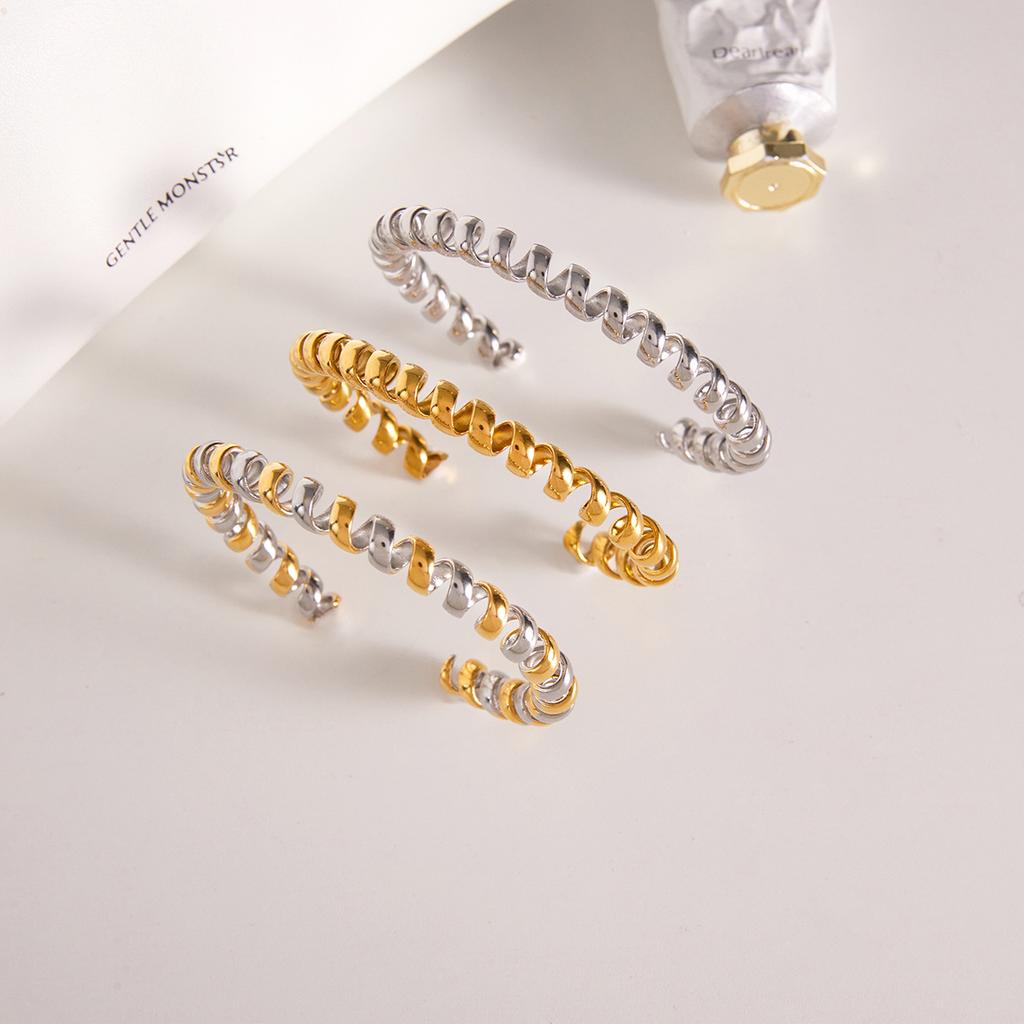 Youthway Minimalist Wire Chain Cuff Bracelet For Women  Gold Plated Stainless Steel Open Bangle Simple Fashion Jewelry Gift