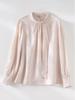 Camicia da donna a maniche lunghe in seta di gelso 19 momme, design a nastro jacquard, stile lusso leggero francese, nuovo arrivo Primavera/Estate.