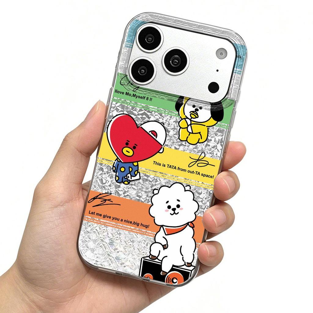 Case for iphone Air 14 16 Plus XR 13 17 Pro 15 18 Pro Max 12 XS Max 11 Cartoon Characters and Texts Shattered Airbag Shockproof Cover
