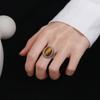 Silver Rings Large Natural 10x14MM Black Agate Ring for Women Men Silver Party Jewelry Tiger Eye Turquoise Lapis