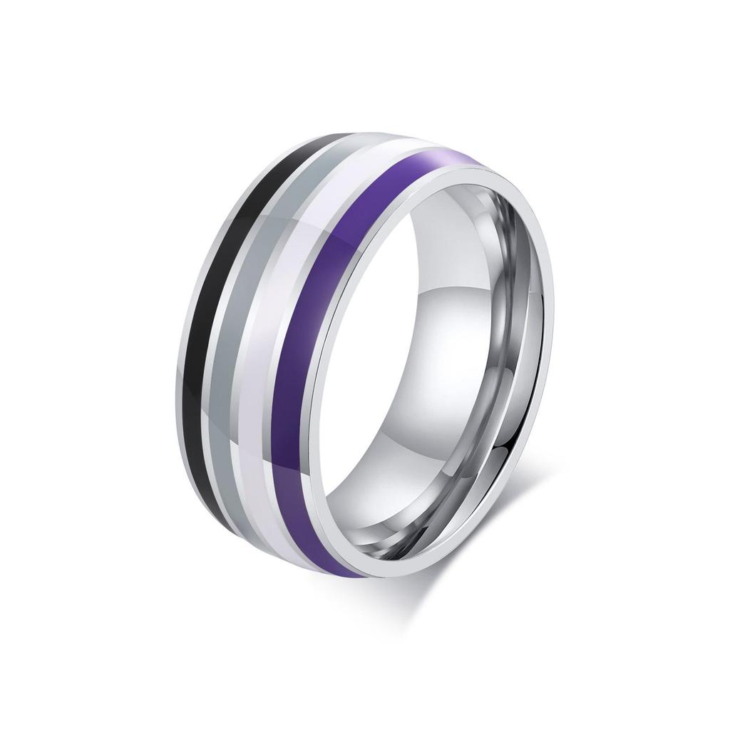 Quanshi 8mm Pierścionek z biżuterią z kolorową flagą PR-033