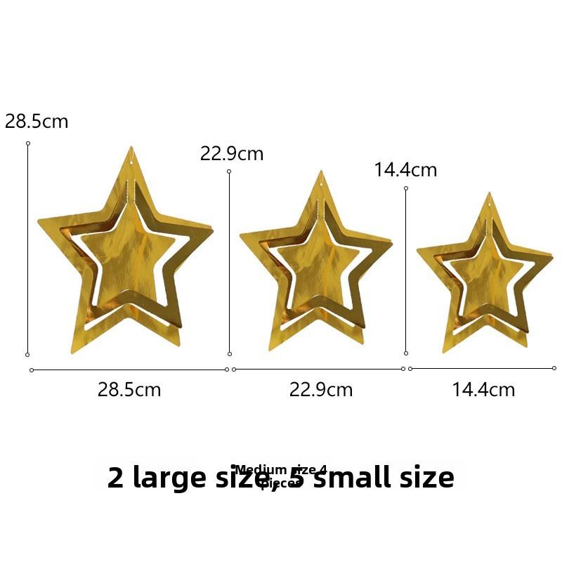 

Holiday Decorations Christmas Mini Tree Star Snowflake Festive Decor Hanging Star Gold