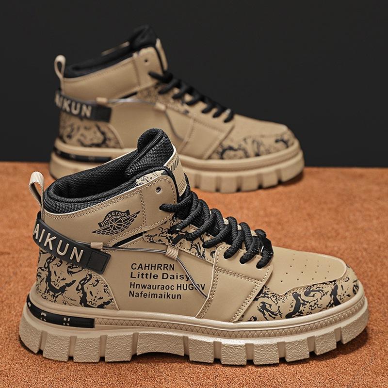 

Кожаные ботинки на толстой подошве с увеличением роста Мужские универсальные ботинки Мартин Мужские высокие ботинки в стиле милитари для активного отдыха Локомотивные ботинки Повседневная модная обувь Осень 44