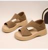 Summer New Women's Korean Style Platform Slip-On Beach Sandals - Non-Slip Rubber Outsole, Cushioned Memory Foam & Versatile All-Match Design