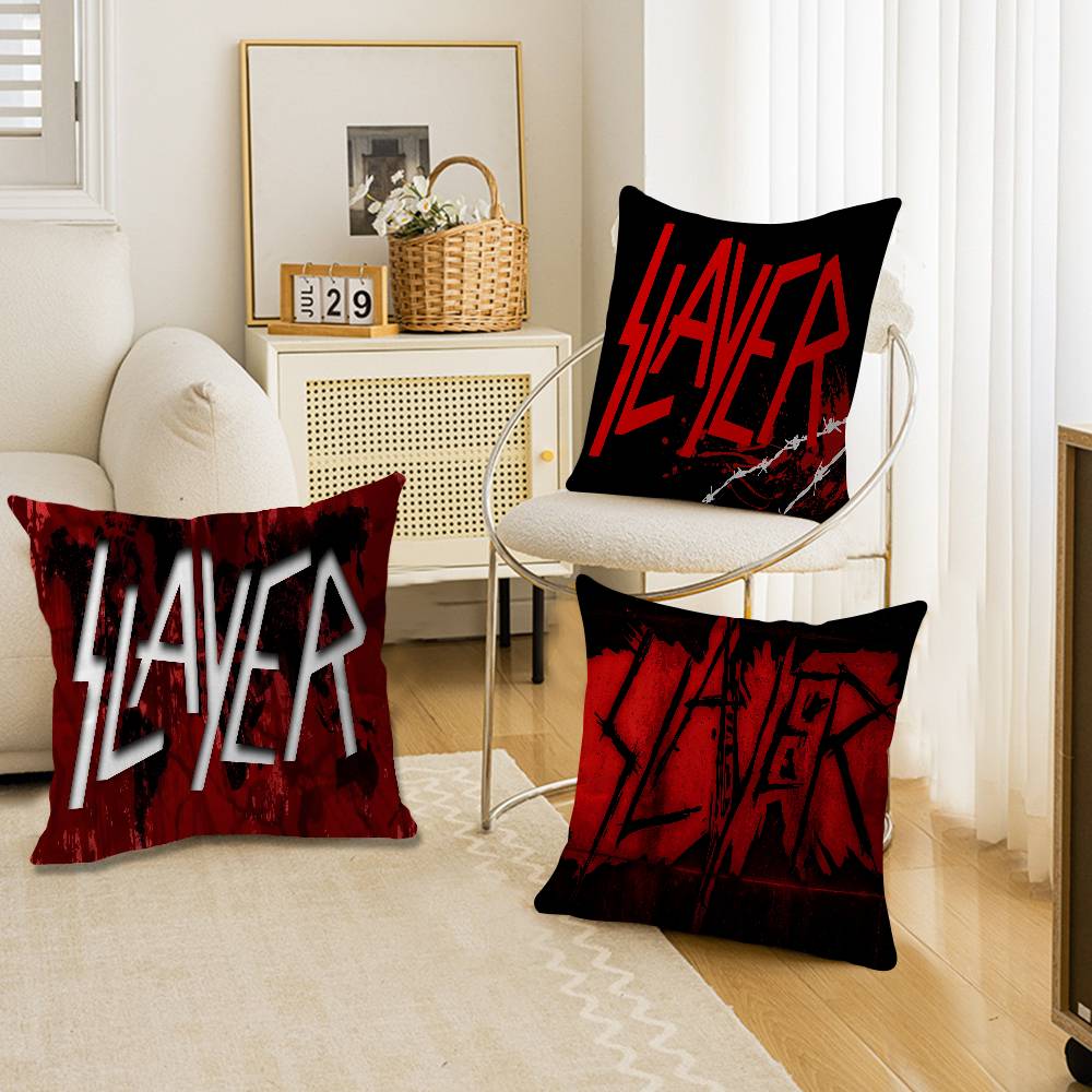 S-Slayer H-Heavy M-Metal Band Pillow Gifts Home Office Furnishings Bedroom Sofa Car Cushion Cover Case 45x45cm