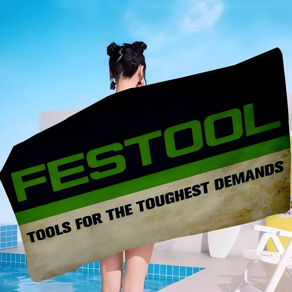 F-Festool Bath Towel Microfiber Soft Water Absorbing Breathable For Girl Kids Decorative Cartoon Beach Towel