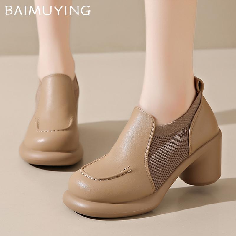 Chunky Women Ankle Boots Leather High Heels Fashion Shoes Winter 2024 Trend Designer Elegant Pumps New Gladiator Botas De Mujer