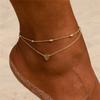 Simple Pearls Chain Anklet Bracelet for Women Trendy Fashion Love Heart Anklet Boho Style Female Foot Beach Jewelry for Girls