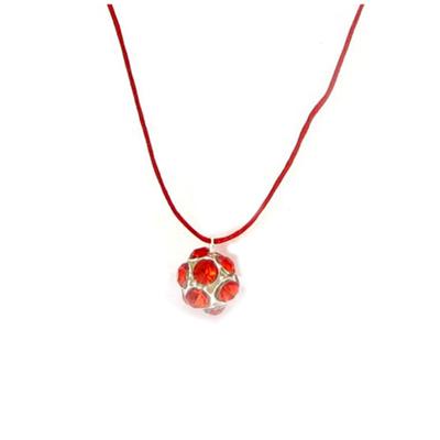 [R5294] - Designer Necklace 'Sissi' Red - 13 Mm