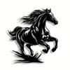 1pc Metal Wild Horse Wall Art, Minimalist Water Ripple Design for Home Office Patio Decor, Reusable Gift