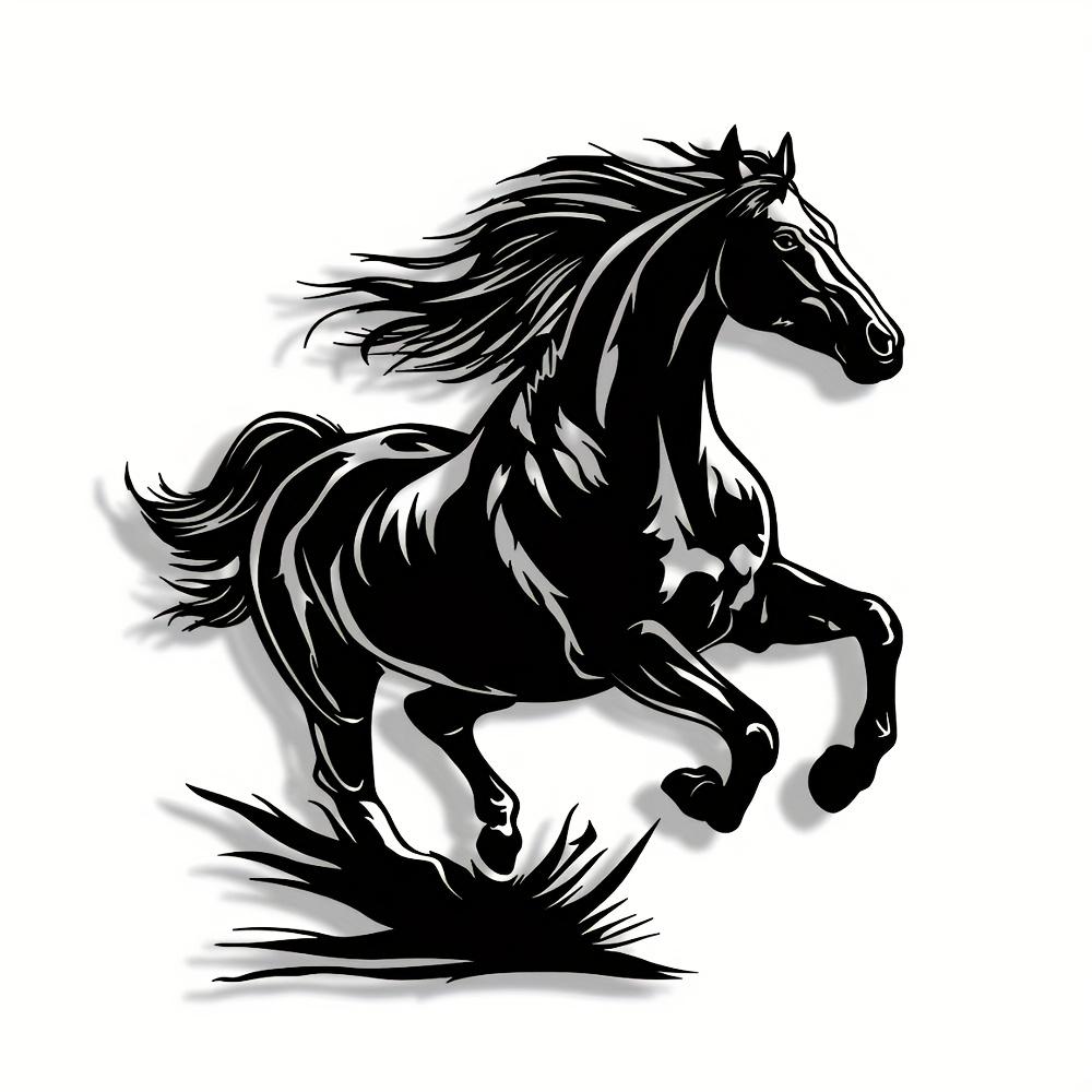 1pc Metal Wild Horse Wall Art, Minimalist Water Ripple Design for Home Office Patio Decor, Reusable Gift