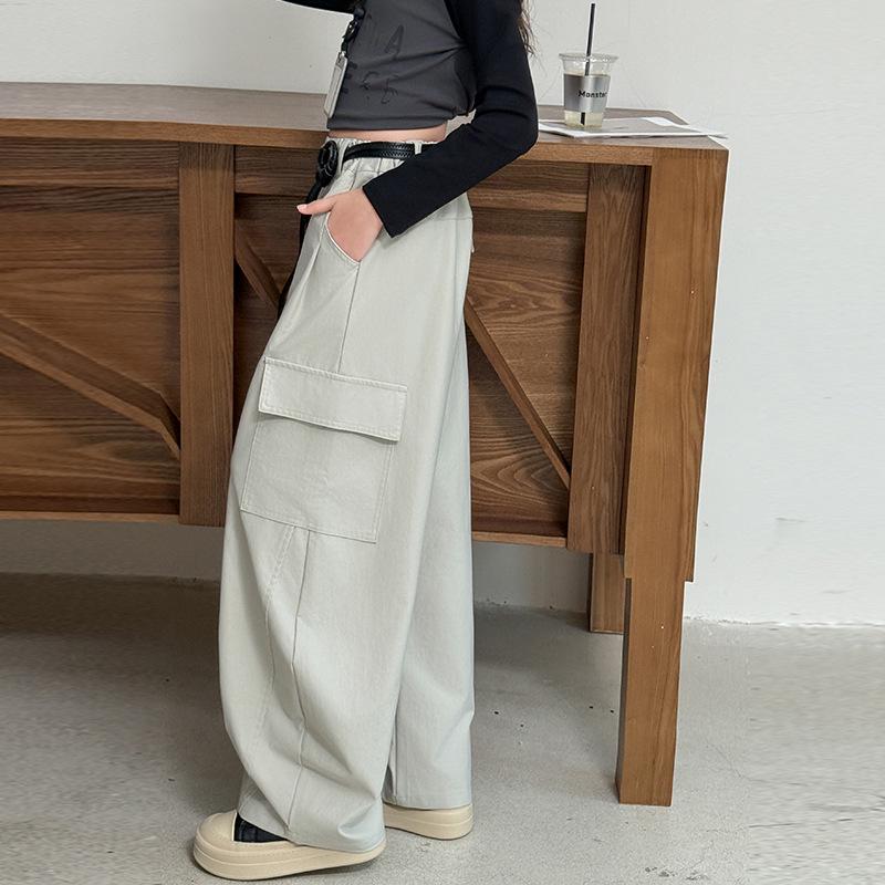 

Autumn 2025 Girls Fashionable Cargo Scimitar Pants: Stylish Casual Wear for Big Kids 150cm