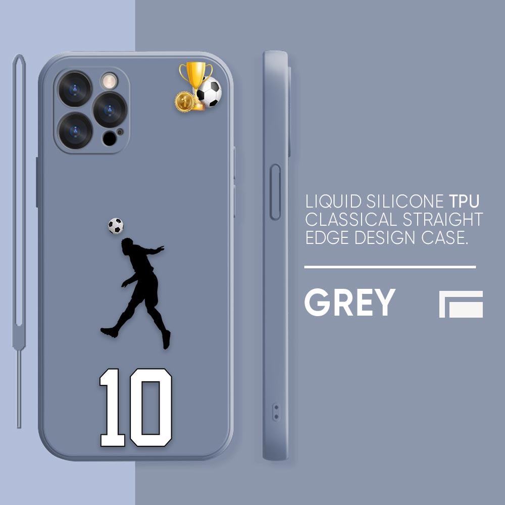 Funny Coque Football Phone Case iPhone 11 12 13 14 Pro Max 7 8 Plus XR XS SE Straight Edge Liquid Silica Gel Shell Cover Fundas