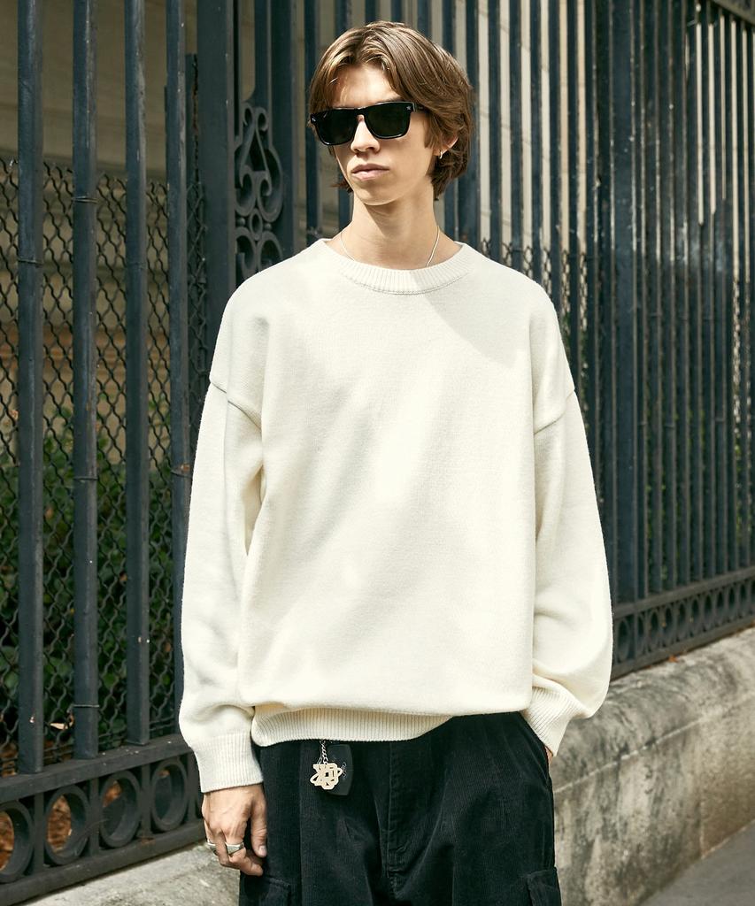 MINIMALPROJECT Wool Embroidered Round Knit Mnt103 / 5 Colors