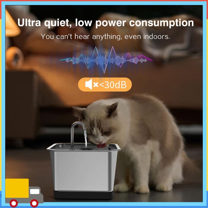 Versatile-Cat Water Fountain Stainless Steel: 3.5L Automatic Pet Water Fountain - Dog Water Dispenser With Water Level Window