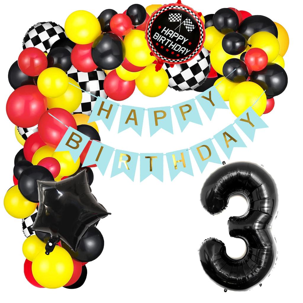 Racing Theme Birthday Balloon 32 Inch Digital Balloon Wreath Set Party Decoration Supplies