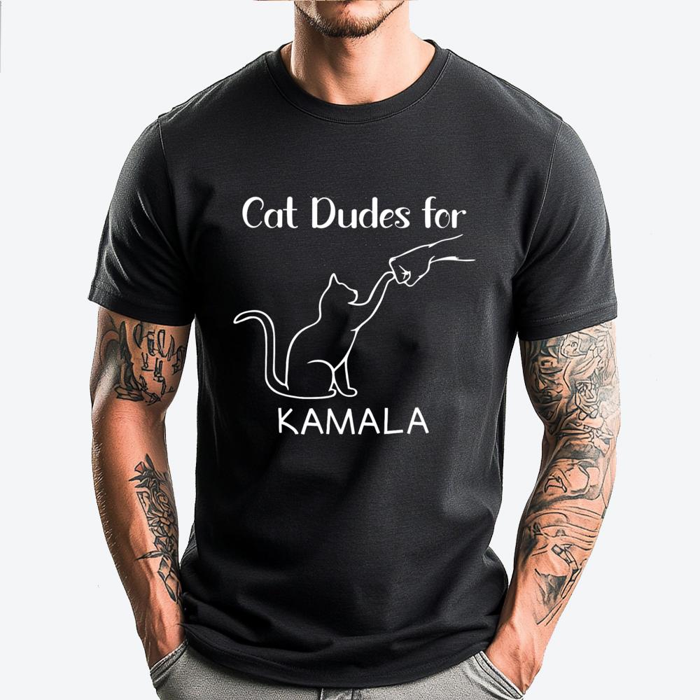 Cat Dudes For Kamala Childless Cat Lady Is Voting Kamala Cotton Graphic Tees Adult Christmas Tshirts Big And Tall Lovers Day ... S разноцветный