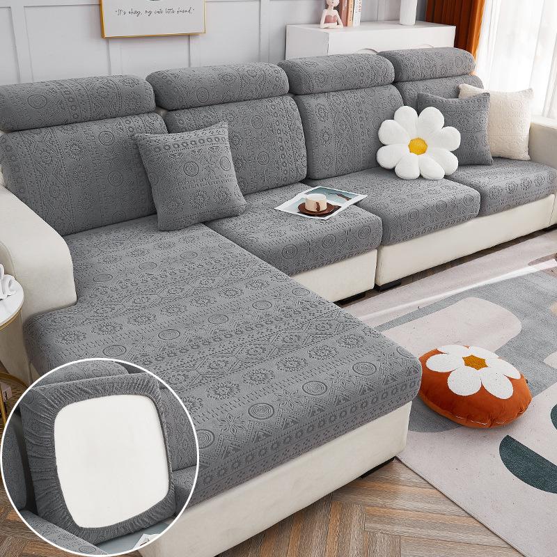 Jacquard Sofa Seat Cushion Cover Stretch Removable Adjustable Sofa Cover Sofa Slipcovers Furniture Protector For Pets Kids