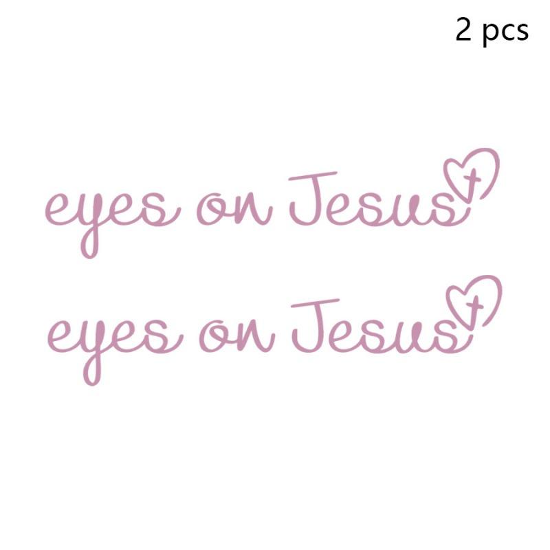 2pc English Letter Rearview Mirror Stickers Hot Eys On Jesus Makeup Secure Logo Originality Women Girl Car Interior Take Picture