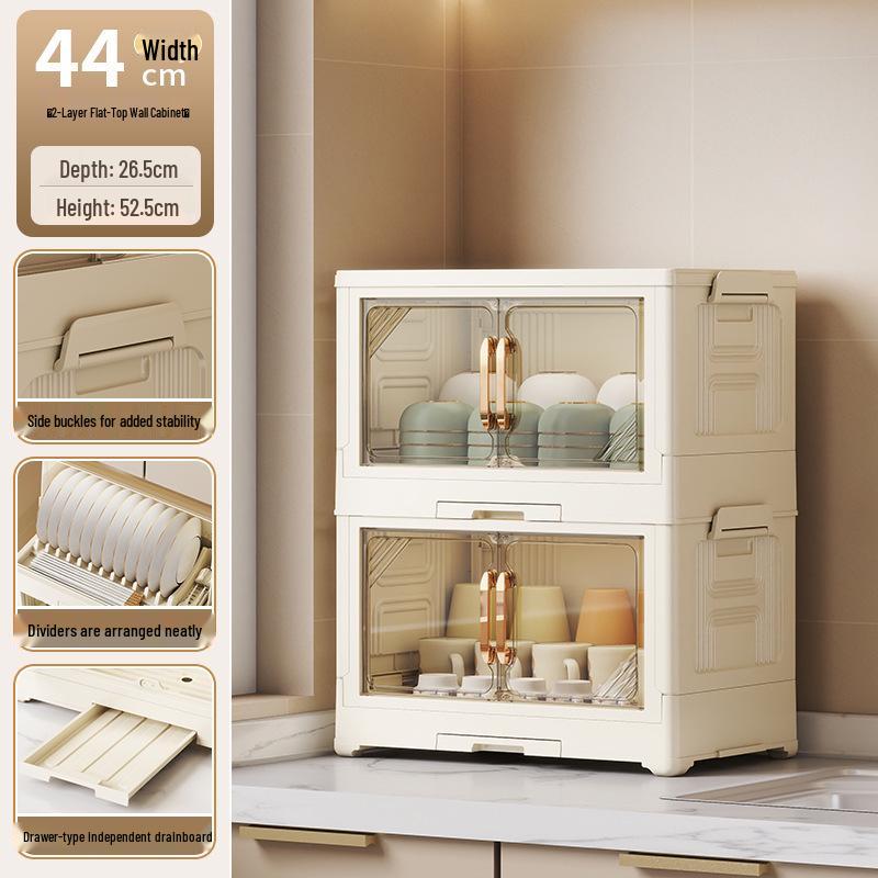 Kitchen Storage Rack for Bowls, Plates, and Chopsticks with Draining Tray