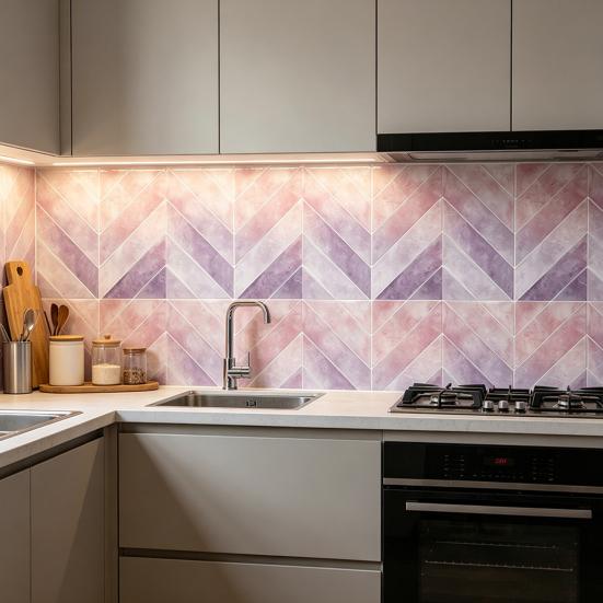 2 Pcs Wall Tile Stickers, Peel And Stick Backsplash, Self Adhesive Waterproof Kitchen Wall Tile Decals for Kitchen, Bathroom, Walls, Floors