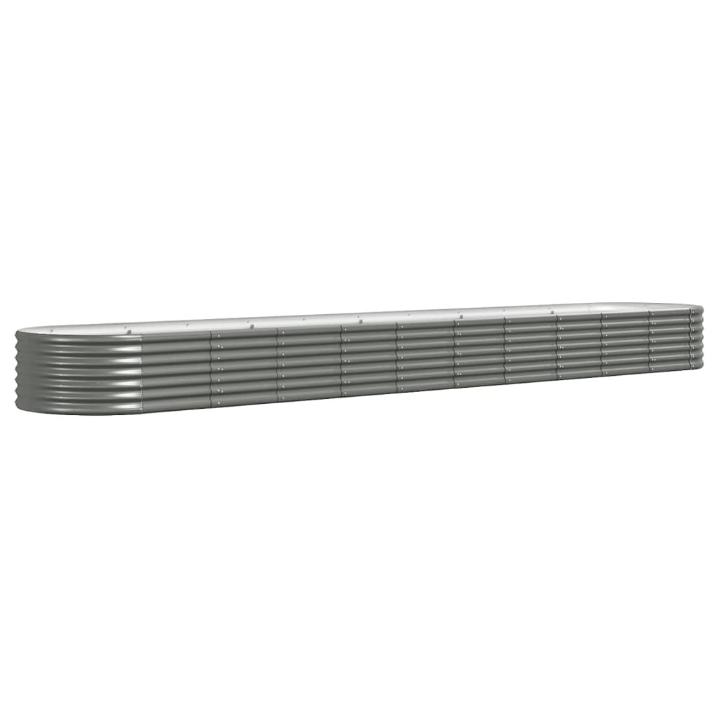 Raised Garden Bed Galvanized Steel 440 X 80 X 36 Cm Gray