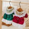 Dog Winter Warm Clothes Velvet Lace Dress Skirt Small Teddy Than Bear Winter Thickened Pet Cotton Coat