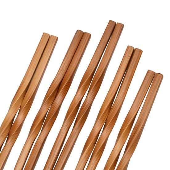 5 Paires de Baguettes en Bambou Carbonisé