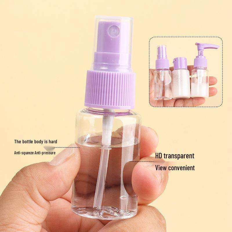 Set Portatile di 7 Flaconi Ricaricabili da Viaggio: Include Flaconi Spray, Contenitori per Lozioni e Creme per i Prodotti Essenziali per la Cura della Pelle