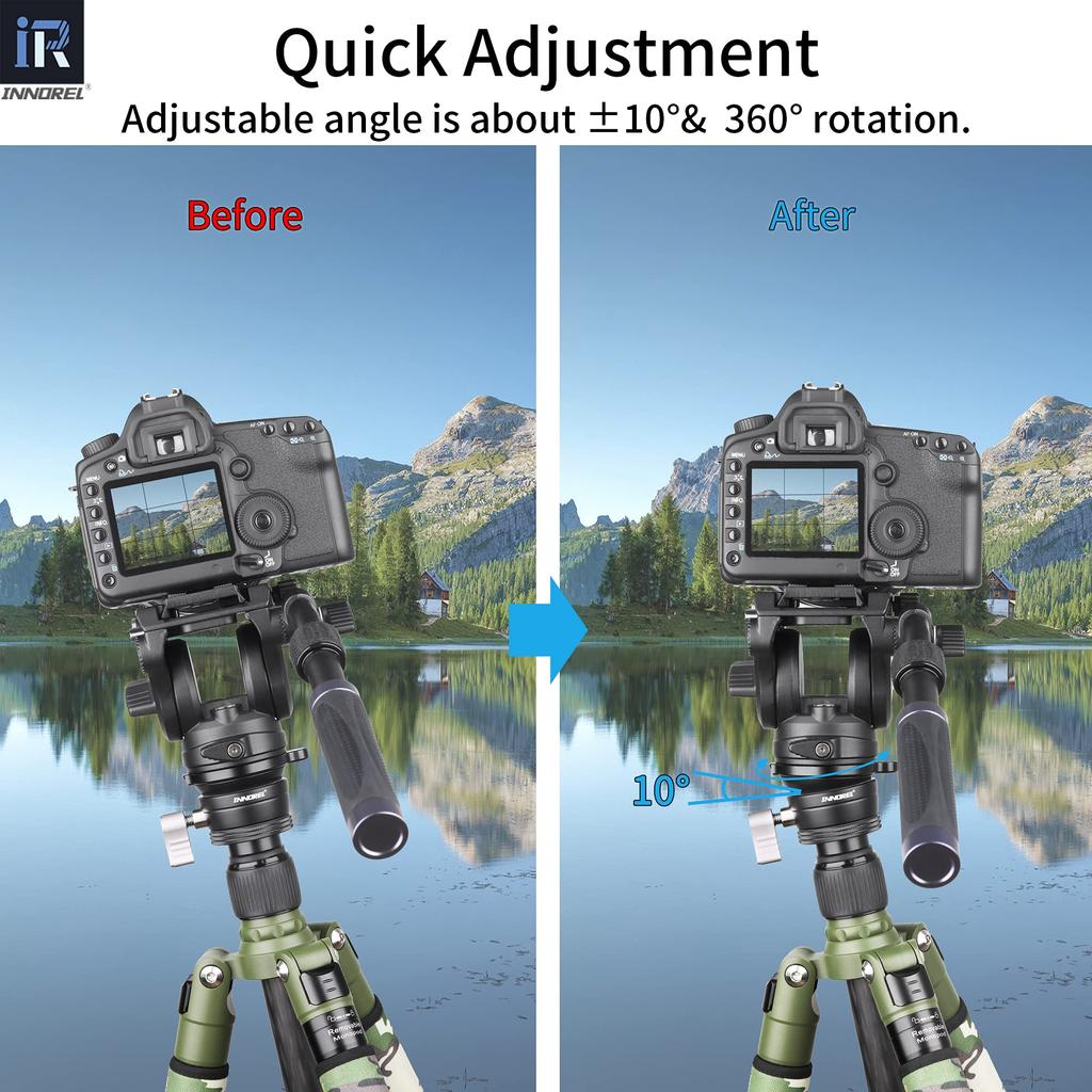 INNOREL LB50 Nivellierer Kamera-Nivellierer Justierung Niedriger Schwerpunkt aus Aluminiumlegierung Männlich Dick Maximale Tragfähigkeit Libelle für und Huffball-Tasche enthalten