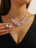 A Set of Classic Fashion Claw Chains Gold Plated Alloy Necklaces Tassels Earrings and Bracelets for Lady