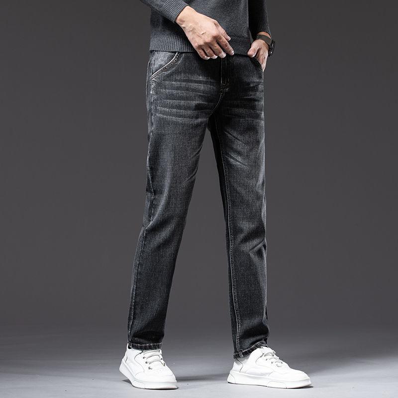 Stretch Skinny Jeans Herren Mode Casual Slim Fit Denim Designer Elastische Hose Grau Markenhose Männlich Große Größe 38 40