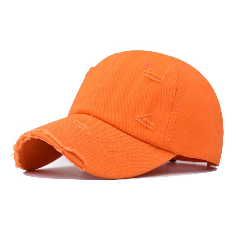 Retro Baseball Cap New Summer Solid Hole Cotton Cap Women Ponytail Hats Men Baseball Cap Outdoor Sunshade Visor Casual Cap