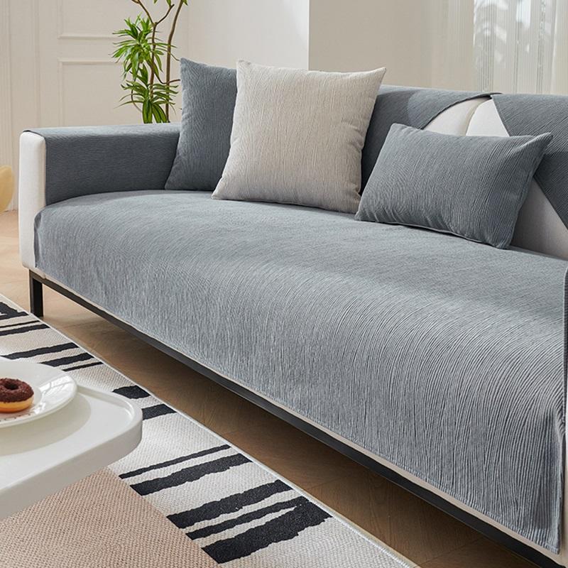 

1PC Nordic Chenille Sofa Seat Cover Solid Color L Shape Couch Slipcover Anti-dirty Pets Kids Sofa Mat Towel for Living Room 70x70cm 1pc A