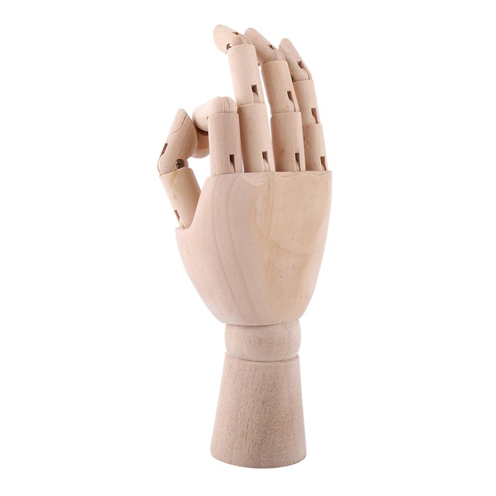 1pcs Flexible Movable Fingers Wooden Hand Model Adjustable Joint Right Hand Sketch Drawing