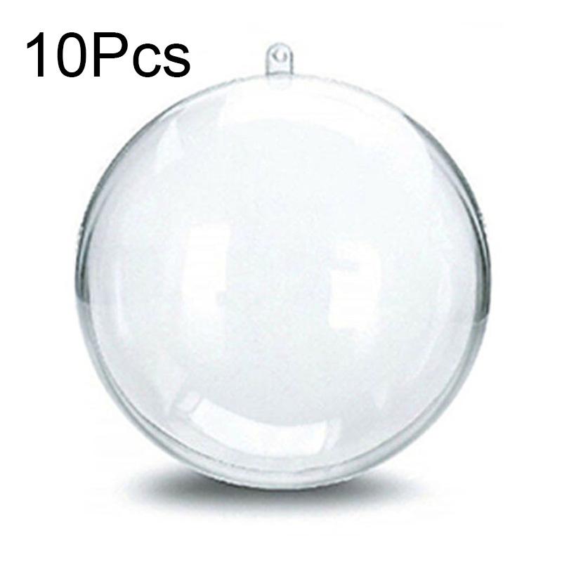 10 sztuk DIY przezroczyste choinki bombki świąteczne plastikowe bombki do napełniania dekoracyjna kula