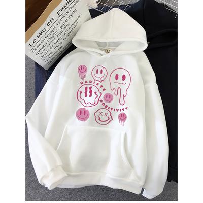 Hirsionsan Funny Graphic Print Hoodies Women Soft Loose Sportwear Female Sweatshirt Warm Fleece Ladies Clothes Polyester Y2k