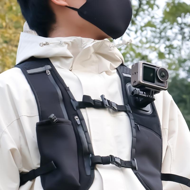 Support de Harnais Poitrine Sangles de Poitrine Réglables Ceinture Gilet pour Caméra d'Action Amortisseur Réglable Support de Gilet de Course