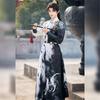 Chinese Tang Dynasty Style Round Neck Robe And Hanfu Daily Printed Suit For Handsome Male And Female Knights