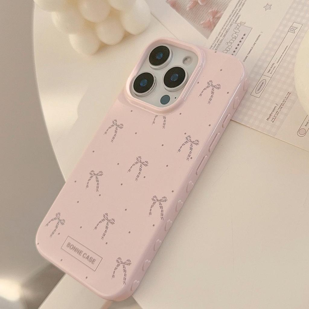 Artistic Pink Bow Phone Case Suitable for Apple Phones