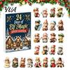 2D Acrylic Christmas Ornaments Magic Elf Advent Calendar, 24 Day Ornament Set with Countdown Calendar Cute Mini Figures, Tree Hanging Decor,