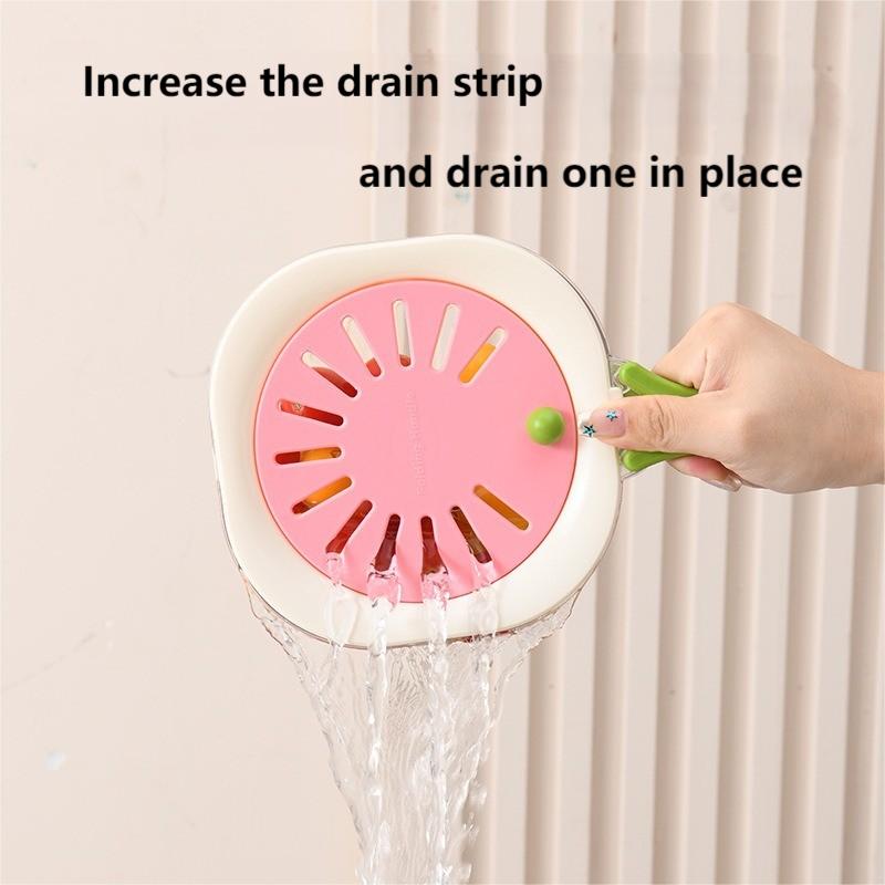 Multifunctional Folding Handle with Cover Washing Water Fruit and Vegetable Kitchen Fresh-keeping Filter Water Washing Basket