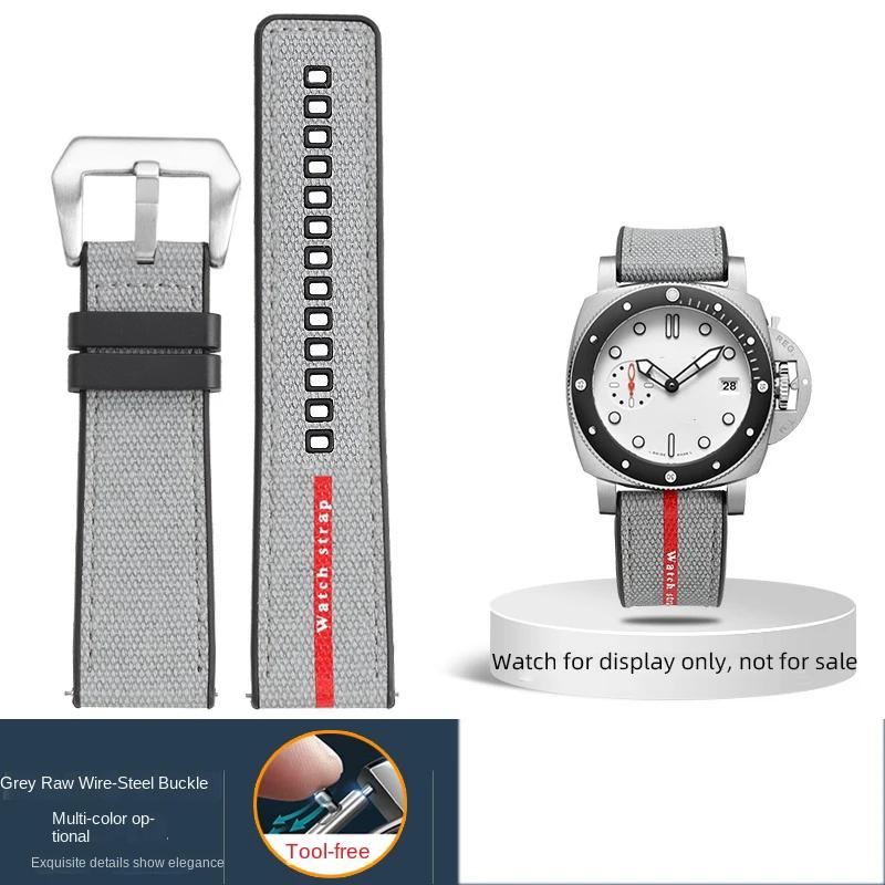 

Для Panerai SUBMERSIBLE ремінець Luna Rossa PAM1466 PAM1391 PAM1565 Браслет Гумовий ремінець 22 мм 26 мм Чоловічий 24 мм Ремінець для годинника Водонепроникний 22mm-width