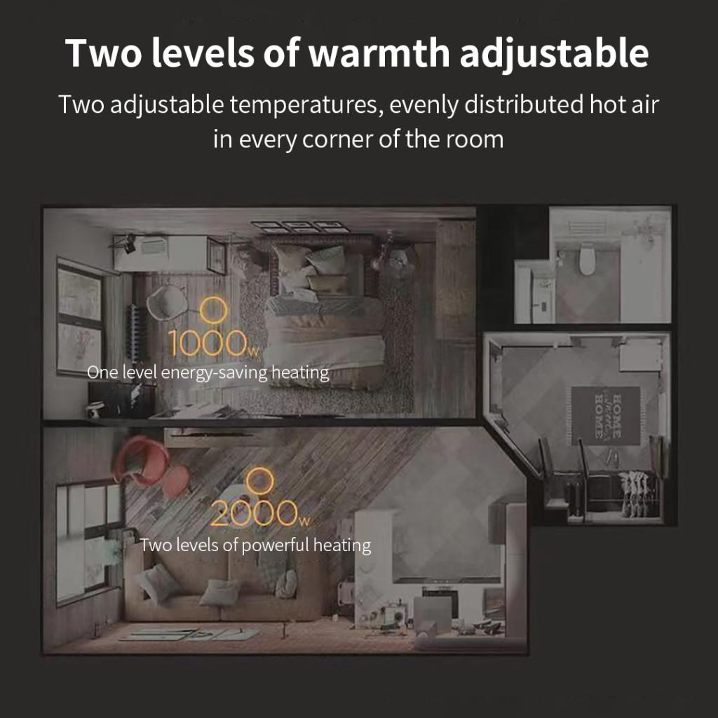 1500W 12 Hour Timer Digital LED Screen Indoor Heater High Power Warm Air Blower Auto Shut-Off Safe Ceramic Heating Machine