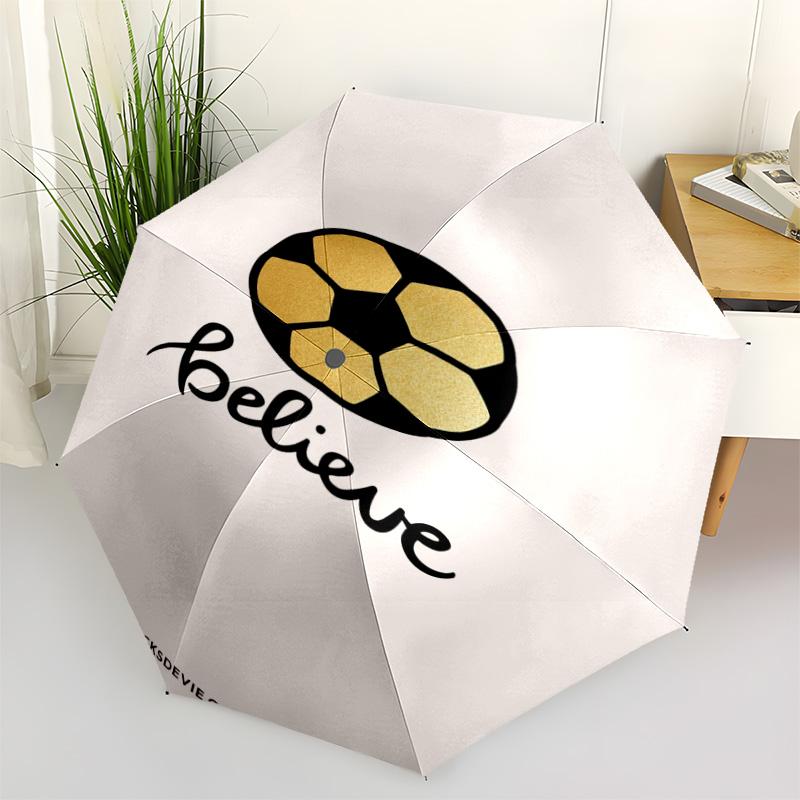 1pc football Umbrella Portable Folding Umbrella Iron Frame Hole Bone Structure Outdoor Home Umbrella